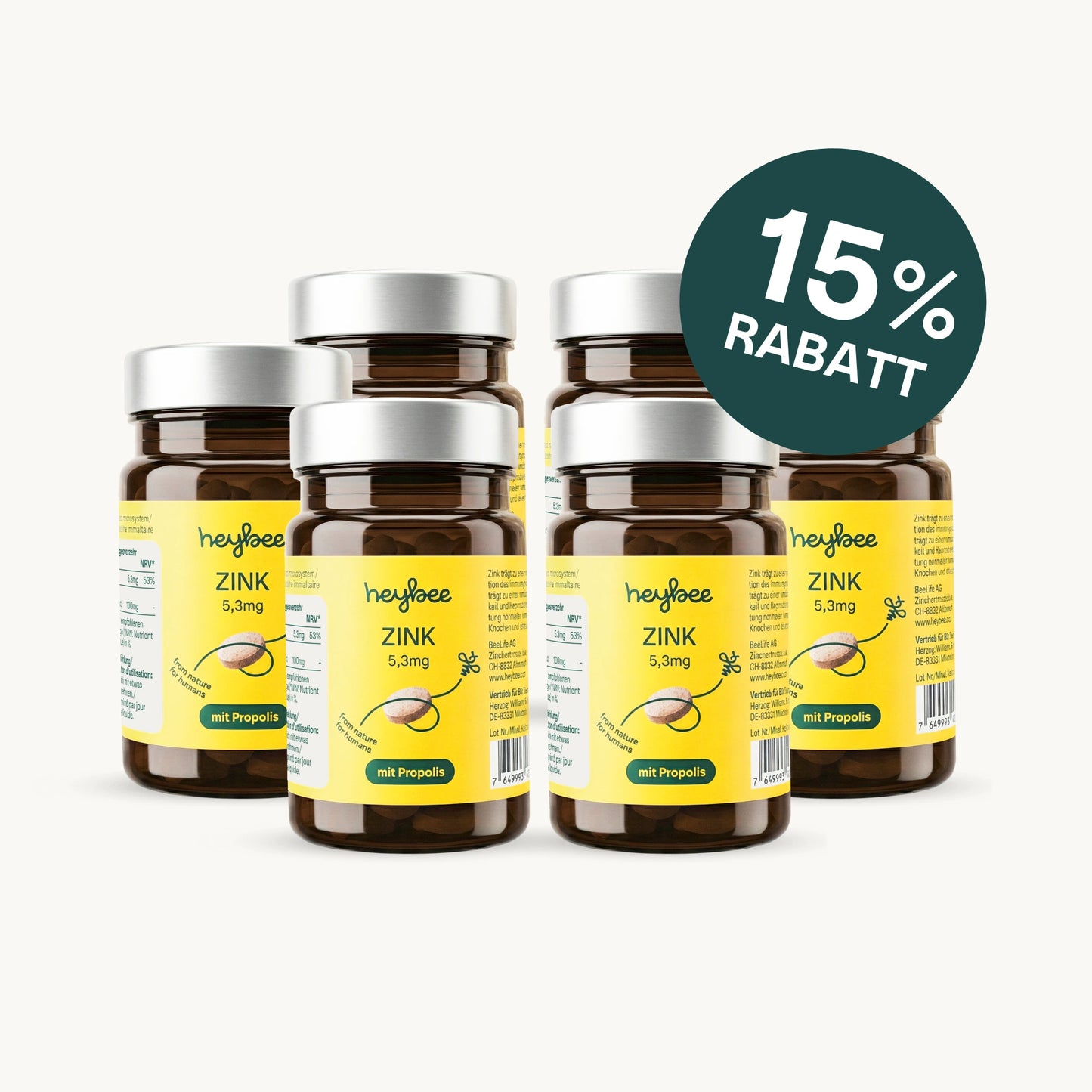 heybee - Zink 5,3 mg mit Propolis