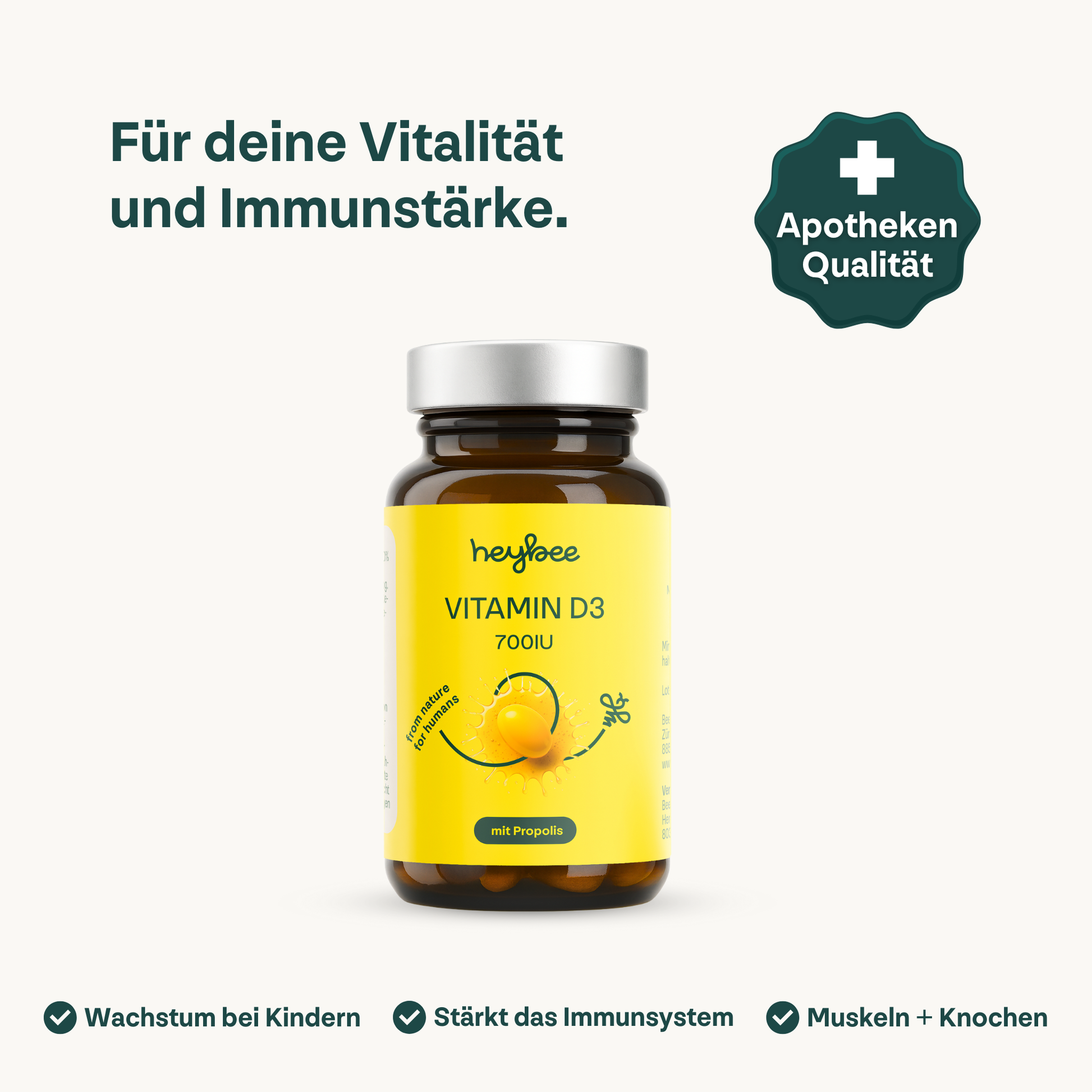 heybee - Vitamin D3 700 IE mit Propolis