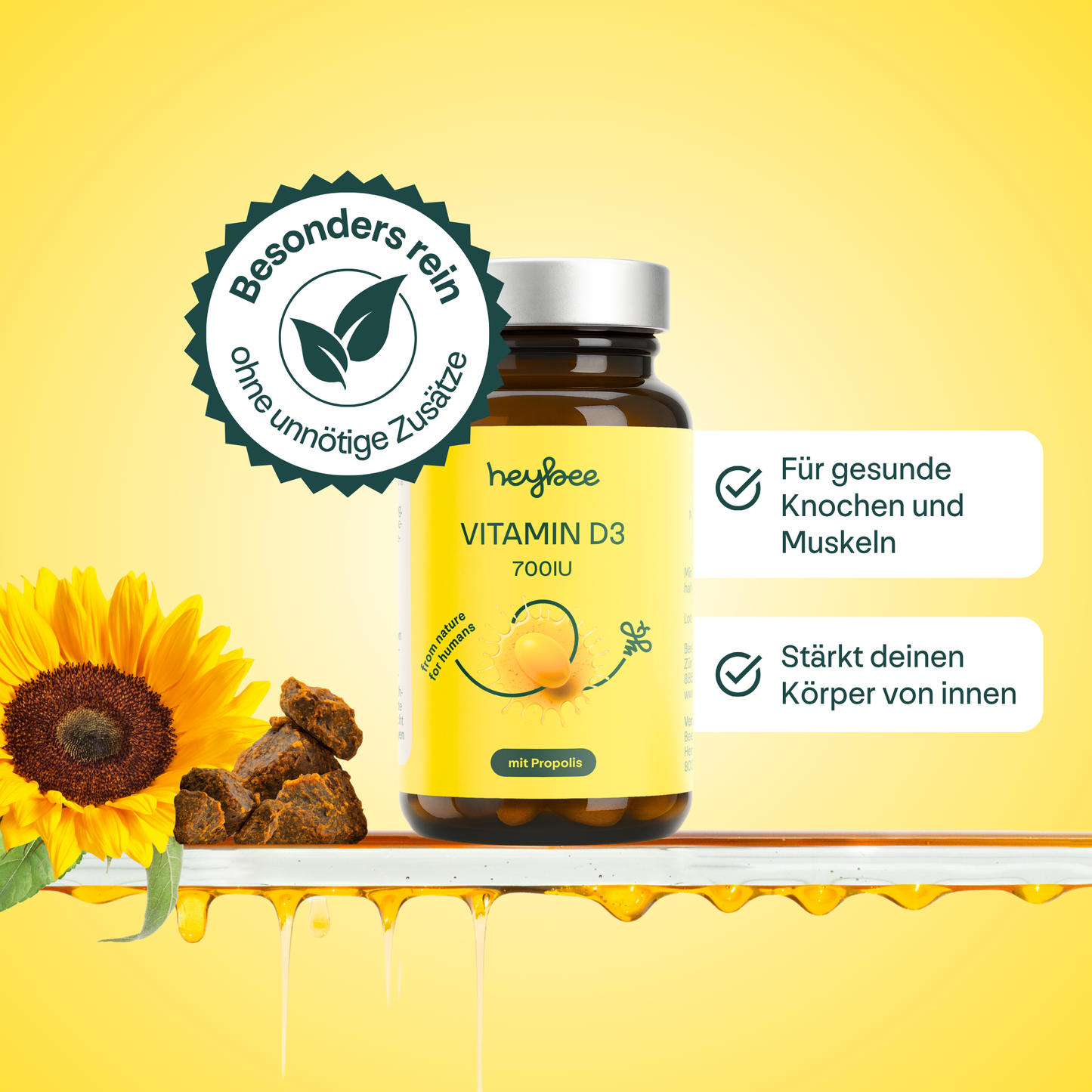 heybee - Vitamin D3 700 IE mit Propolis
