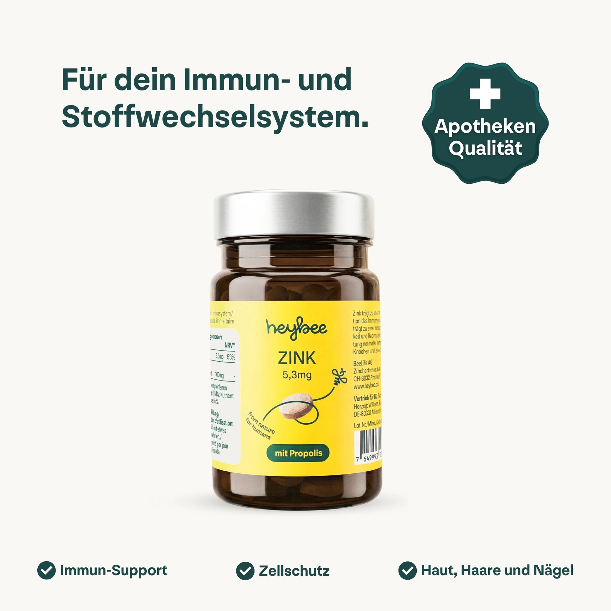 heybee - Zink 5,3 mg mit Propolis
