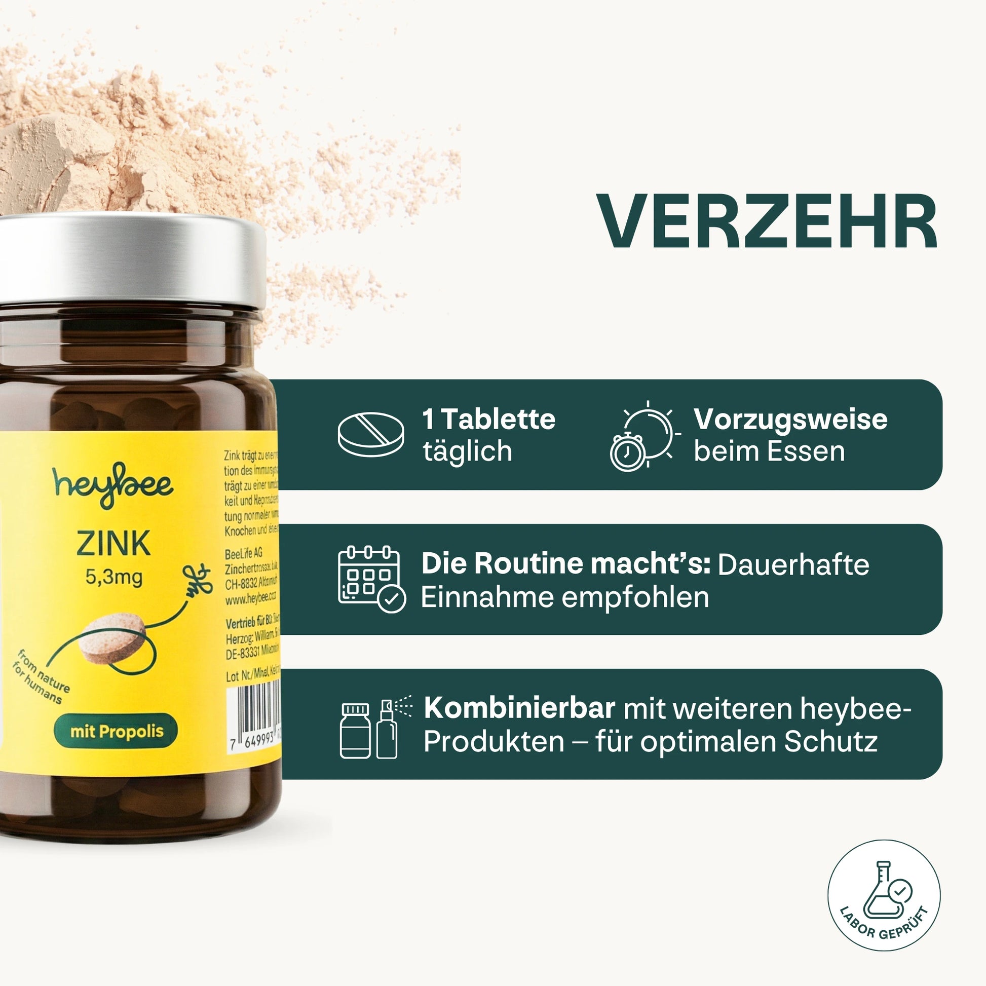 heybee - Zink 5,3 mg mit Propolis